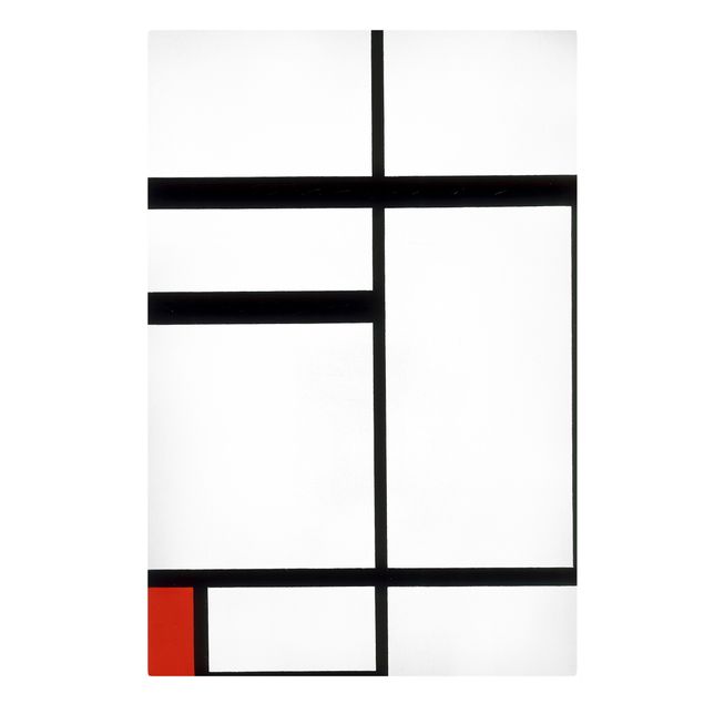 Quadri astratti Piet Mondrian - Composizione con rosso, nero e bianco