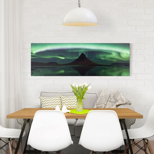 Quadri con paesaggio L'aurora boreale in Islanda