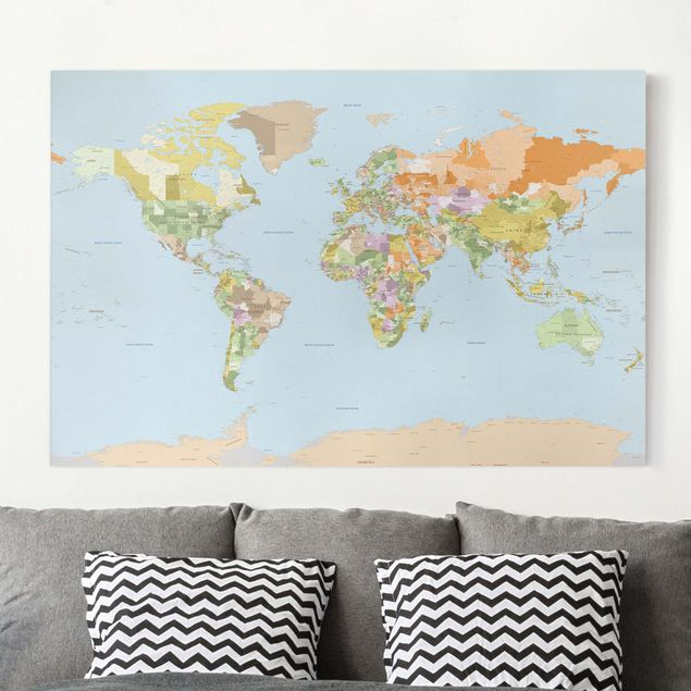 Quadro mappamondo Mappa politica del mondo