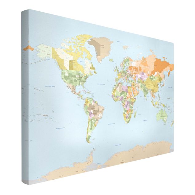 Quadro colorato Mappa politica del mondo