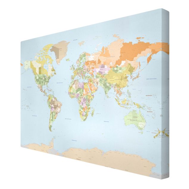 Stampa su tela Mappa politica del mondo