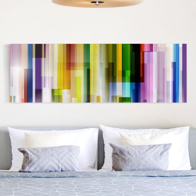 Quadri su tela con disegni Cubi arcobaleno