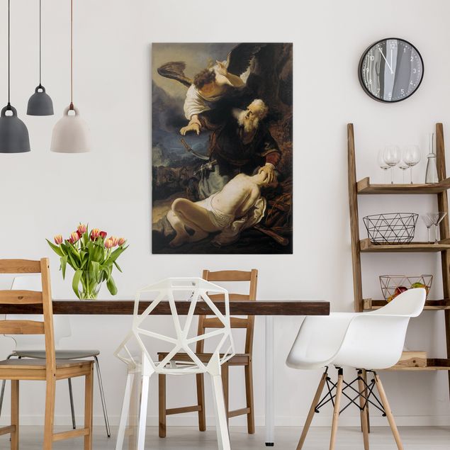 Riproduzioni quadri famosi Rembrandt van Rijn - L'angelo impedisce il sacrificio di Isacco