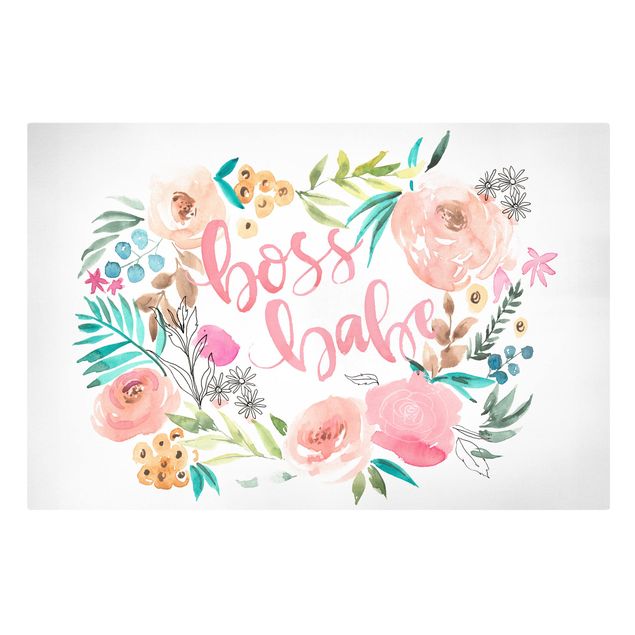 Stampe Pink Flowers - Boss Babe