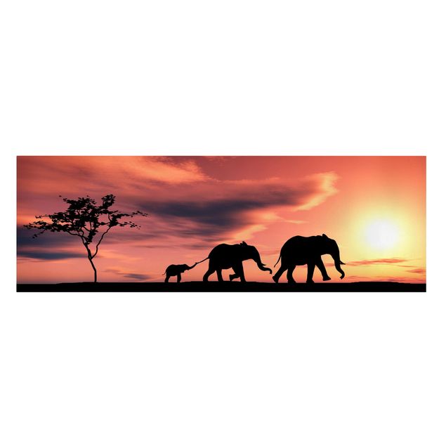 Quadri su tela Africa Famiglia di elefanti della Savana