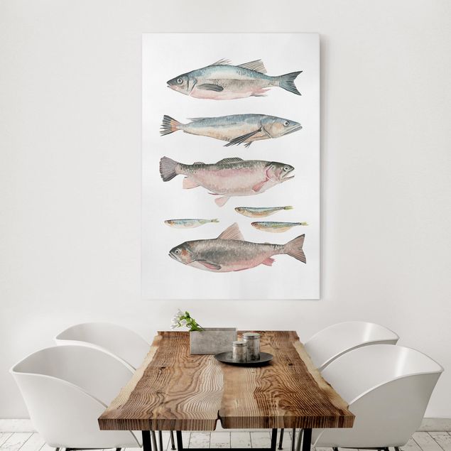 Quadri moderni   Sette pesci in acquerello I