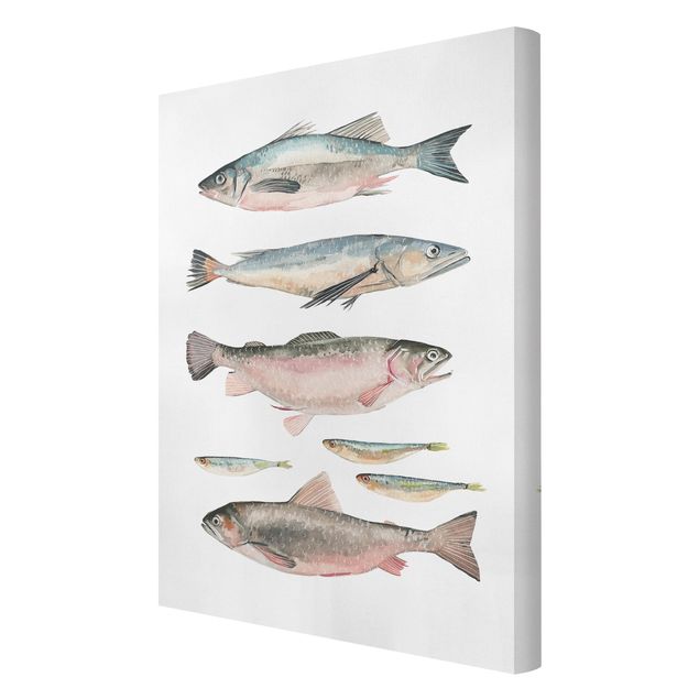 Stampe Sette pesci in acquerello I