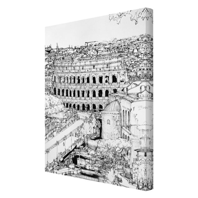 Stampa su tela Studio della città - Roma