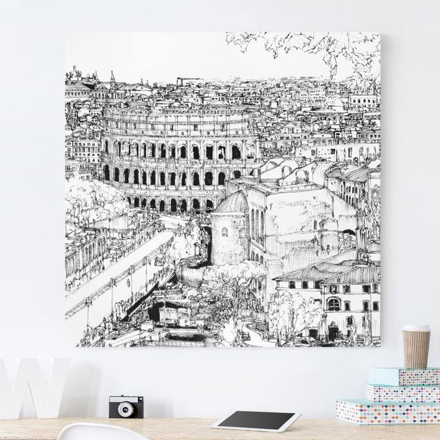 Quadro tela Italia Studio della città - Roma