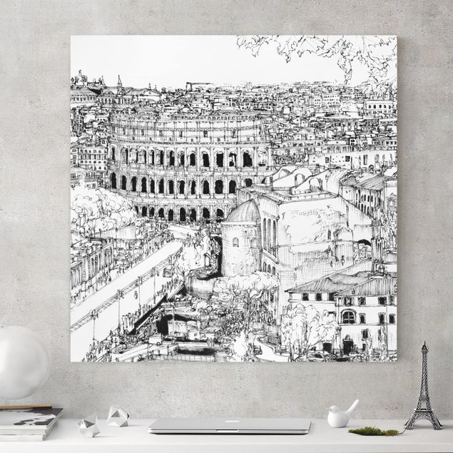 Quadro moderno Studio della città - Roma