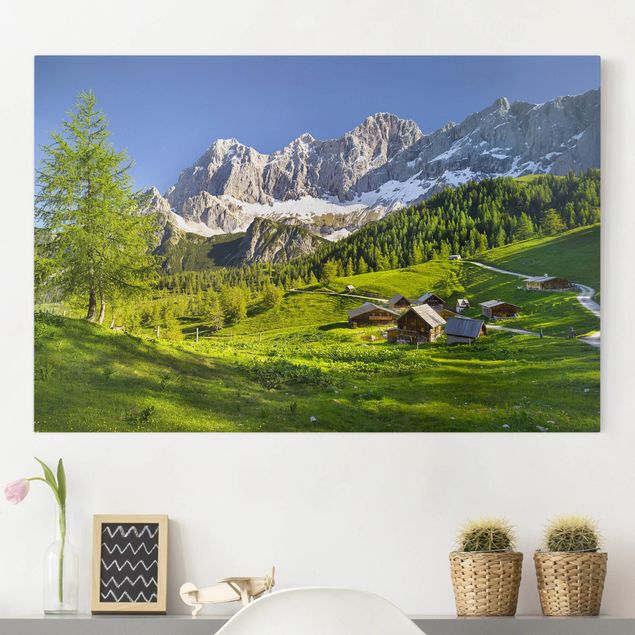 Quadri su tela con montagne Prato alpino della Stiria
