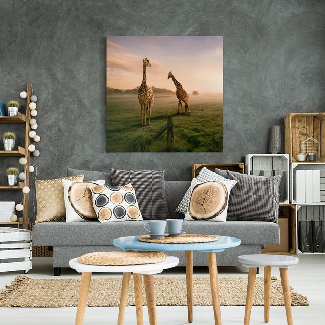 Quadro paesaggio Giraffe surreali