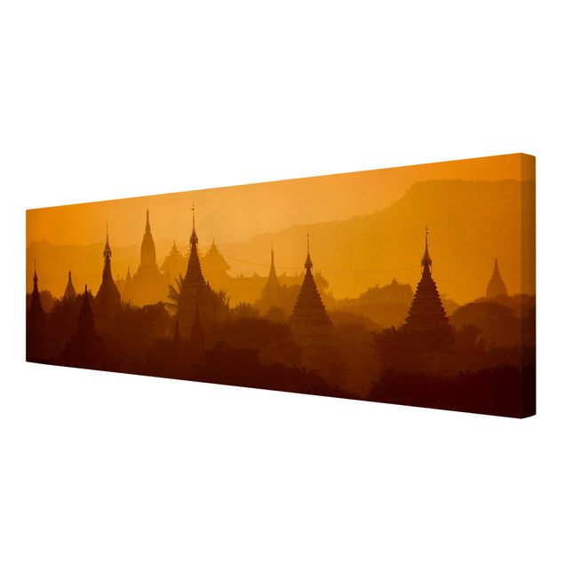 Quadro arancione Città Tempio in Myanmar