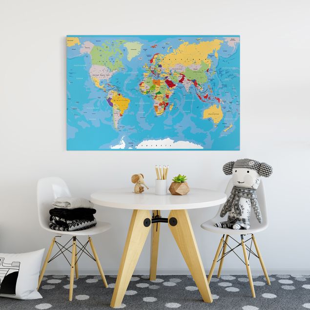 Mappamondo su tela I paesi del mondo