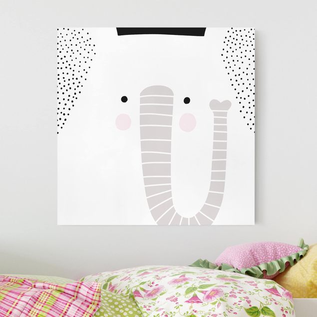 Quadri su tela con elefanti Zoo con disegni - Elefante