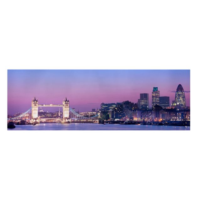 Quadri su tela con architettura e skylines Il ponte della torre a Londra di notte