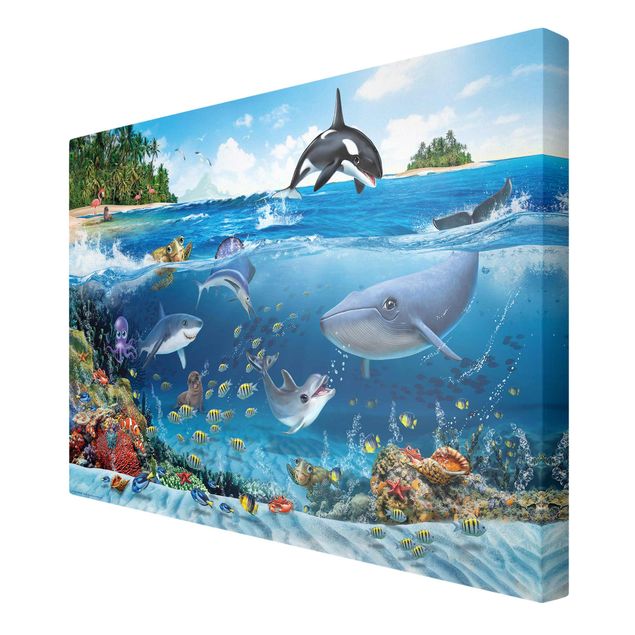 Quadri su tela con spiaggia Animal Club International - Mondo sottomarino con animali