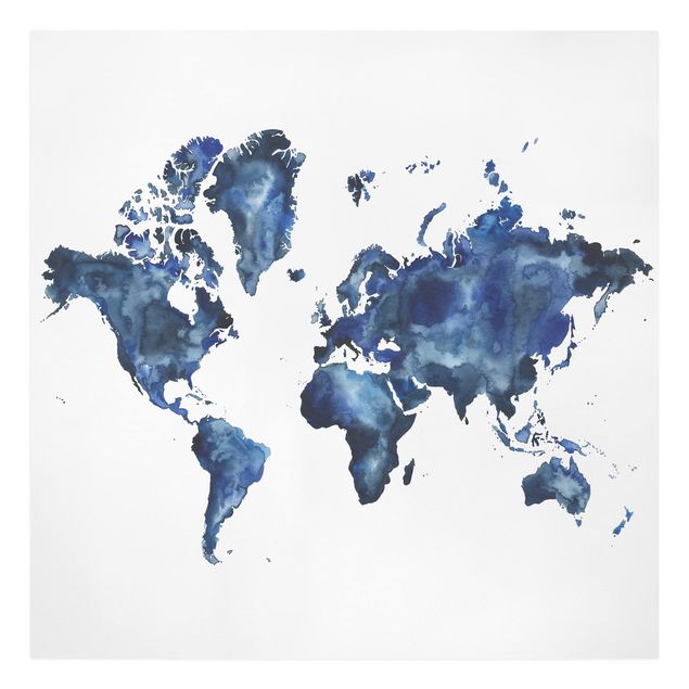 Stampe Mappa del mondo dell'acqua chiara