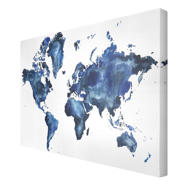 Stampa su tela Mappa del mondo dell'acqua chiara