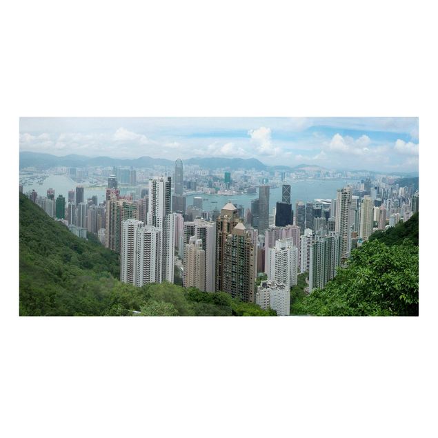 Quadri su tela con architettura e skylines Guardando Hongkong