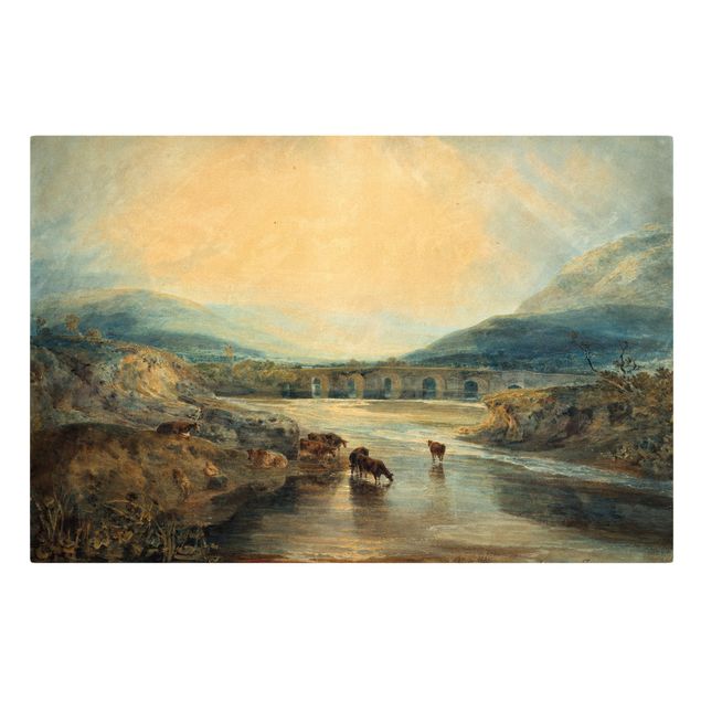 Quadri paesaggistici William Turner - Ponte di Abergavenny, Monmouthshire: Schiarita dopo una giornata piovosa