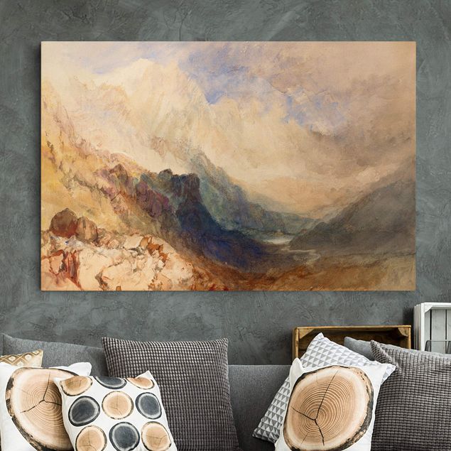 Quadro romanticismo William Turner - Veduta lungo una valle alpina, forse la Val d'Aosta