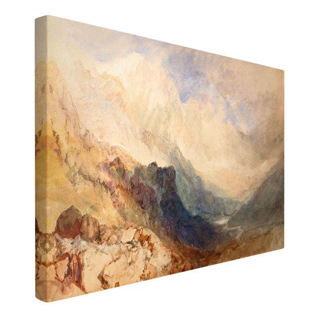 Quadri su tela con montagne William Turner - Veduta lungo una valle alpina, forse la Val d'Aosta