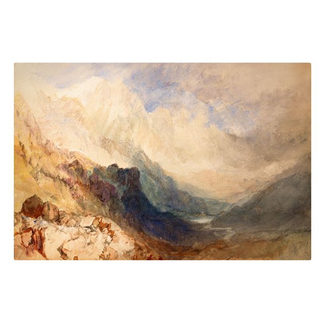 Quadri con paesaggio William Turner - Veduta lungo una valle alpina, forse la Val d'Aosta