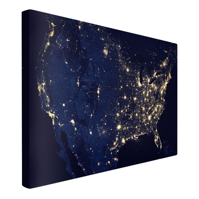 Stampe su tela città Immagine NASA Stati Uniti dallo spazio di notte