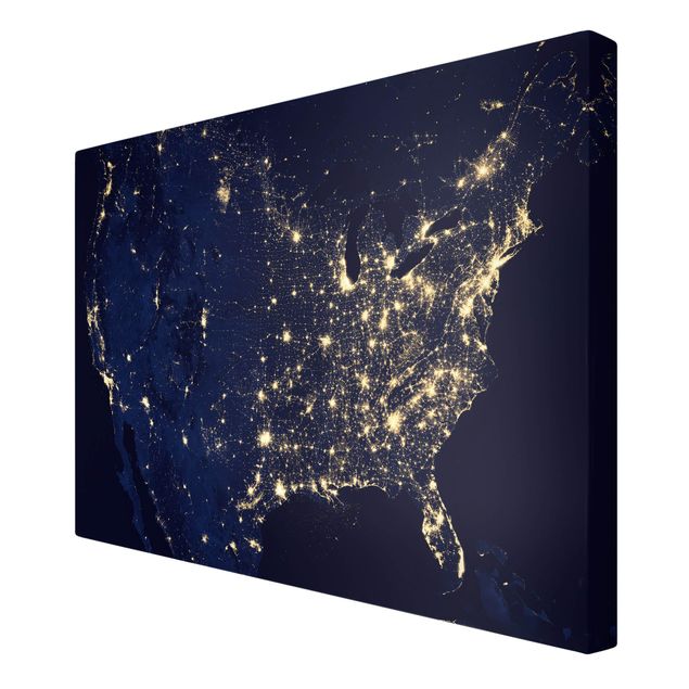 Stampe Immagine NASA Stati Uniti dallo spazio di notte