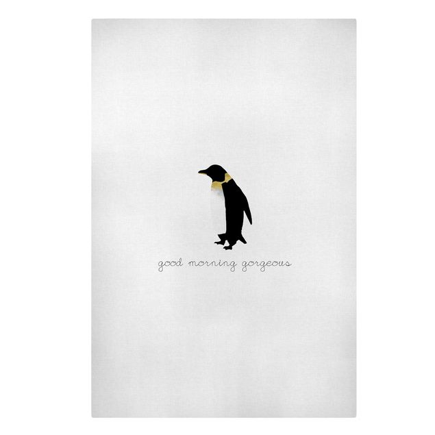 Quadri su tela Citazione Pinguino Buongiorno Splendido