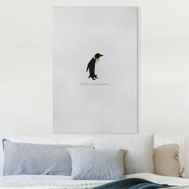 Quadro moderno Citazione di pinguino Ciao Bello