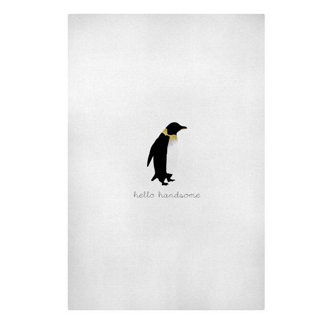 Stampa su tela Citazione di pinguino Ciao Bello