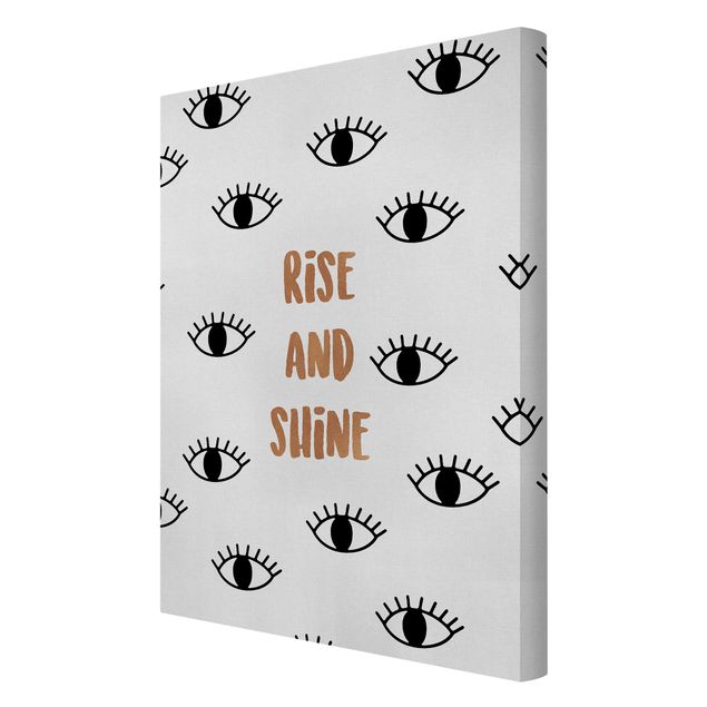 Stampe su tela Citazione della camera da letto - Rise & Shine