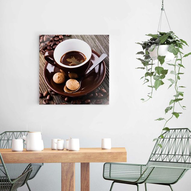 Riproduzioni quadri Tazze da caffè con chicchi di caffè