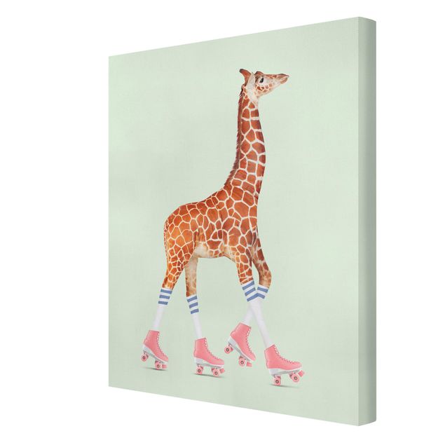 Quadri con animali Giraffa con pattini a rotelle