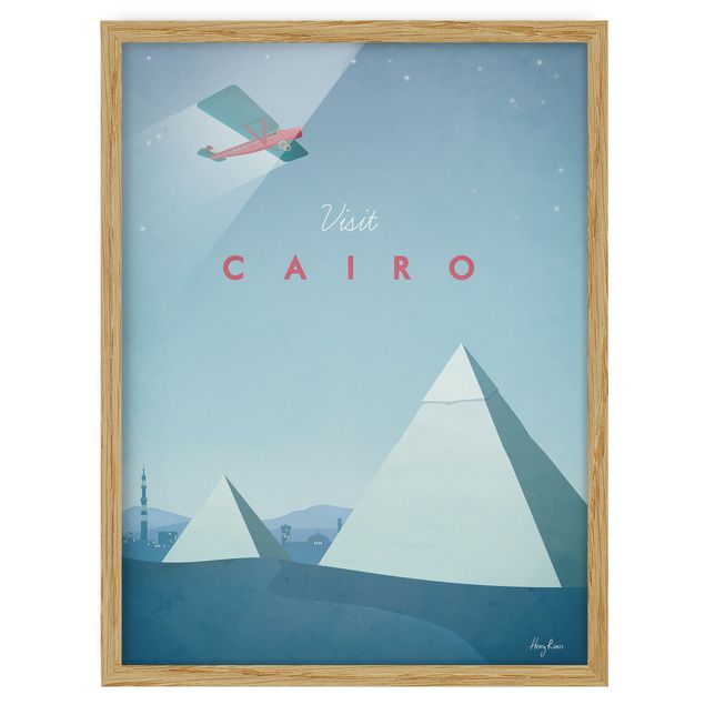 Quadro blu Poster di viaggio - Il Cairo
