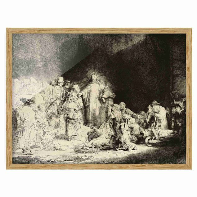 Quadri moderni per arredamento Rembrandt van Rijn - Cristo che guarisce i malati. I cento fiorini