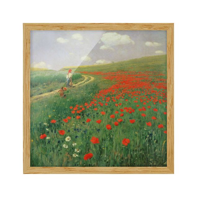 Stile di pittura Pál Szinyei-Merse - Paesaggio estivo con papavero in fiore