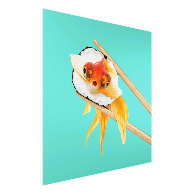Quadri in vetro con animali Sushi con pesce rosso
