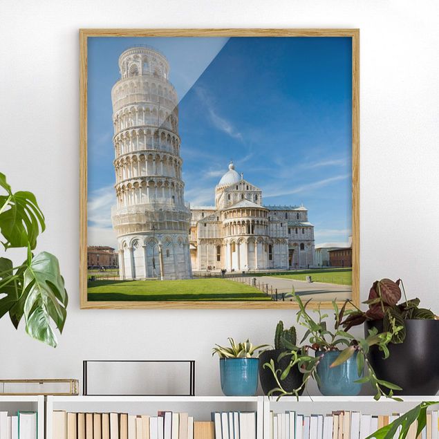 Quadri con cornice con architettura e skylines La Torre Pendente di Pisa