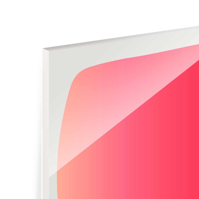 Glas Magnetboard Forme astratte - Melone e rosa