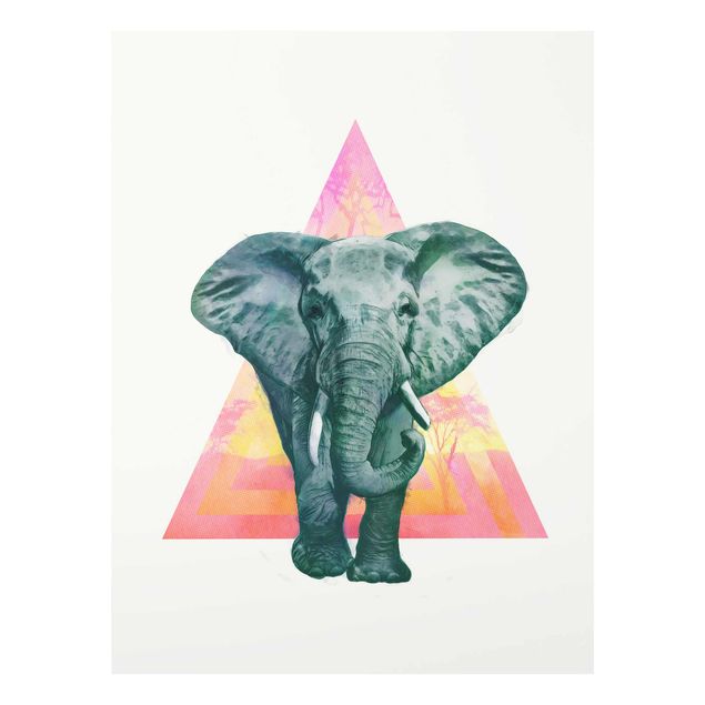 Quadri moderni   Illustrazione - Elefante fronte triangolo pittura