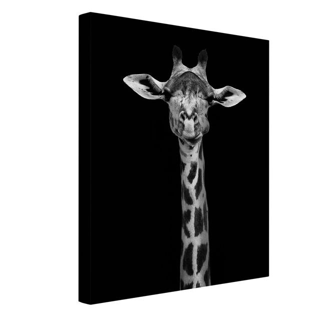 Quadro moderno Ritratto di giraffa scura