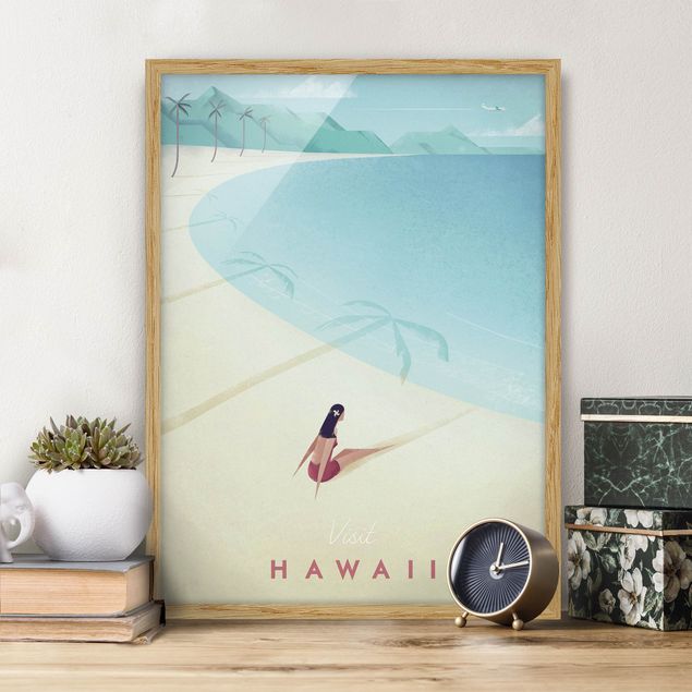 Quadri con cornice con spiaggia Poster di viaggio - Hawaii