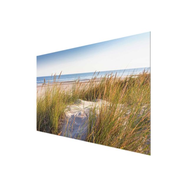 Quadri in vetro con paesaggio Duna di spiaggia sul mare