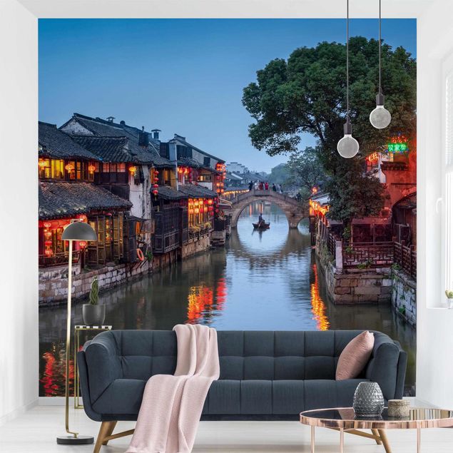 Carte da parati architettura Serata d'atmosfera a Xitang