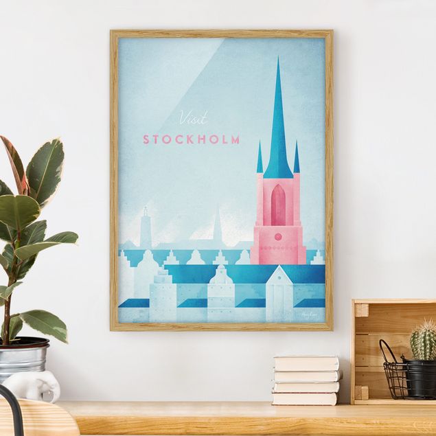 Quadri con cornice con architettura e skylines Poster di viaggio - Stoccolma