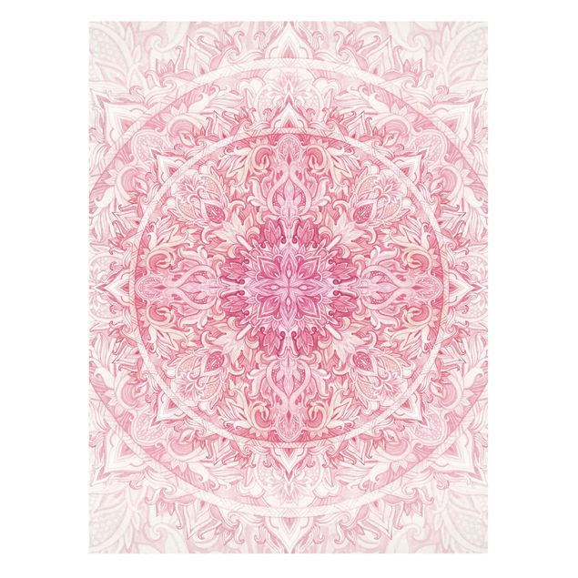 Quadri stampe Mandala - Acquerelli Sole Ornamento Rosa Chiaro