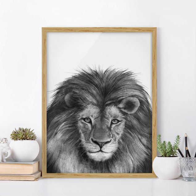 Quadro leone Illustrazione - Leone Pittura monocromatica